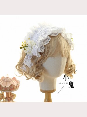 White Rose Lace Lolita Headdress (LG24)